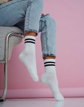 Women's socks "Stripes Black"