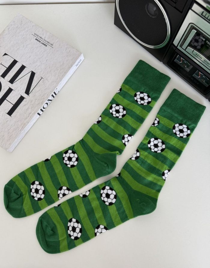 Vīriešu zeķes "Balls n Stripes Green"