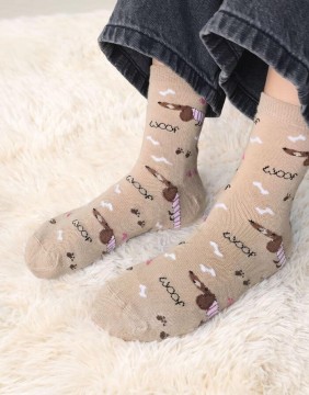 Детские носки "Dachshund Dog Beige"