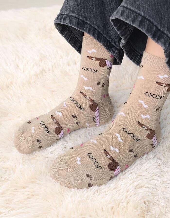 Детские носки "Dachshund Dog Beige"