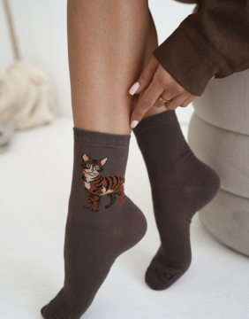 Женские носки "Kitty Brown"
