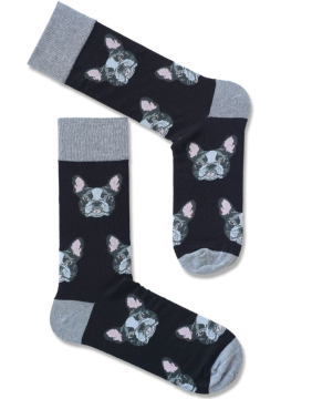 Мужские носки "French bulldogs Black"