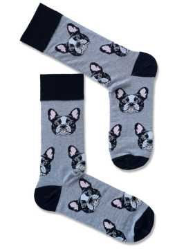 Мужские носки "French bulldogs Grey"