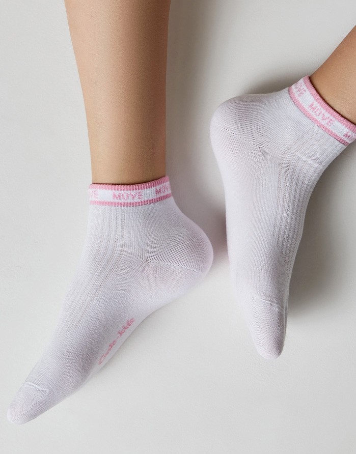 Bērnu zeķes "Move White Pink"