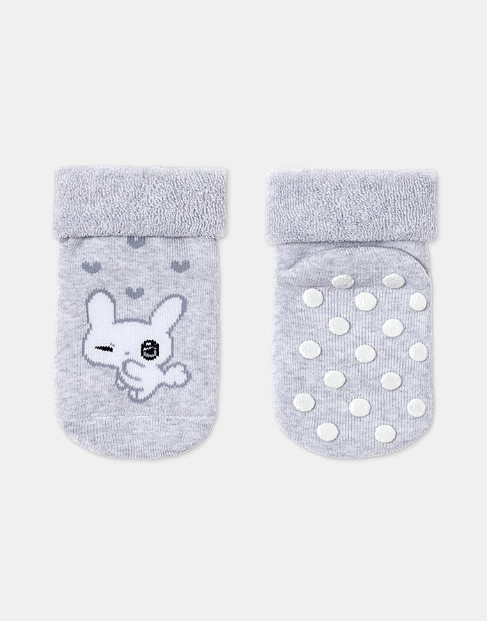 Children's socks "Bunny In Love Grey"