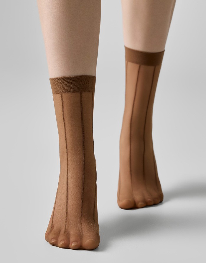 Women's Socks "Fantasy Vertical Bronz", 20 Den