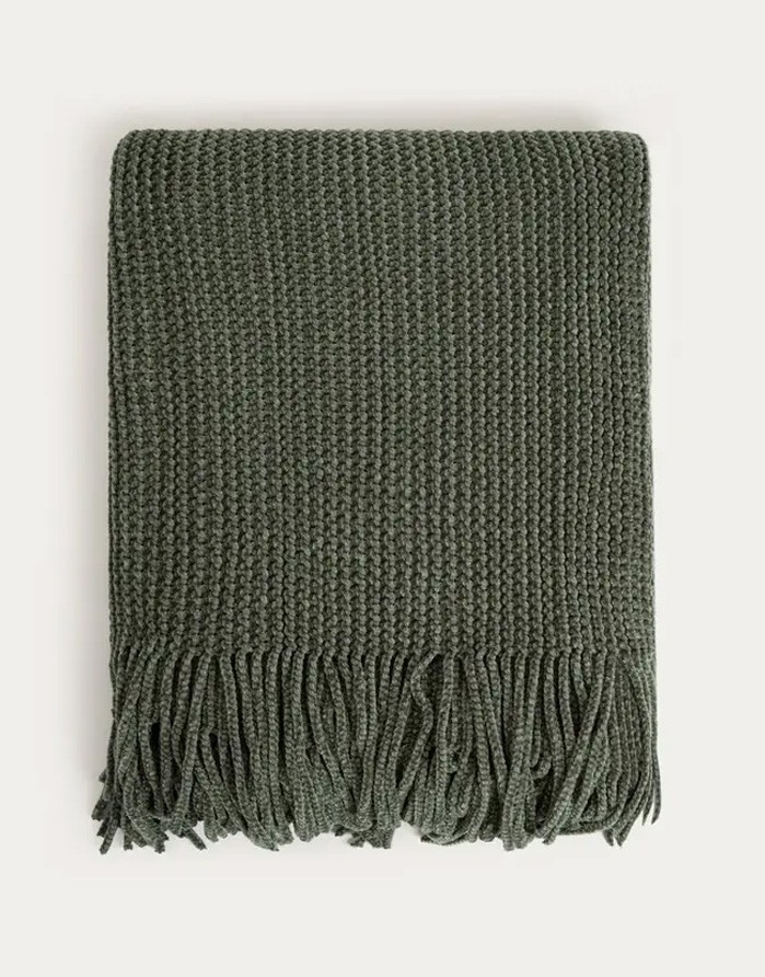 Pleds "Chenille Chaki" 130x170 cm