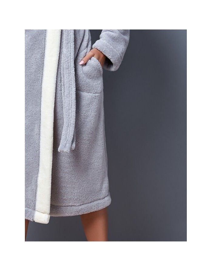 Chalatas "Flowers Grey"