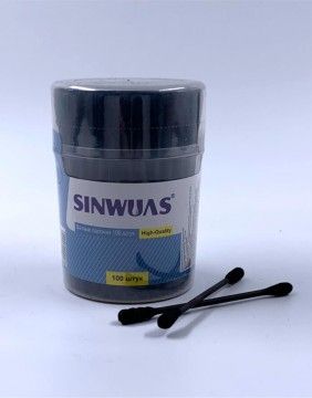 Vatitikud SINWUAS "Black"  ümaras karbis, 100 tk