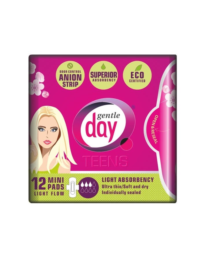 Ekoloģiskas GENTLE DAY Teens Mini Far-IR Anion paketes 12 gab, garums 200 mm