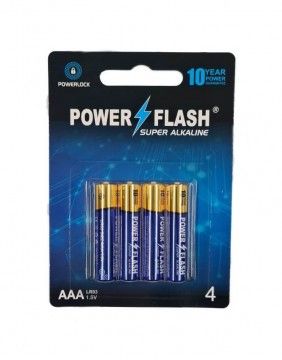 Элементы питания POWER FLASH Super Alkaline AAA LR03 1,5V