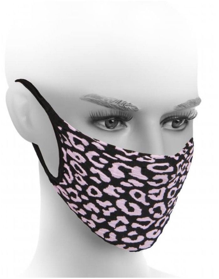 Aizsargājoša sejas maska ''Leopard Neon Pink''