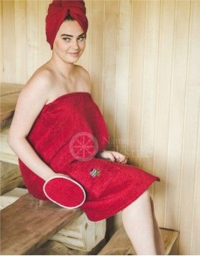 Женское полотенце сарафан для бани "Burgundi"