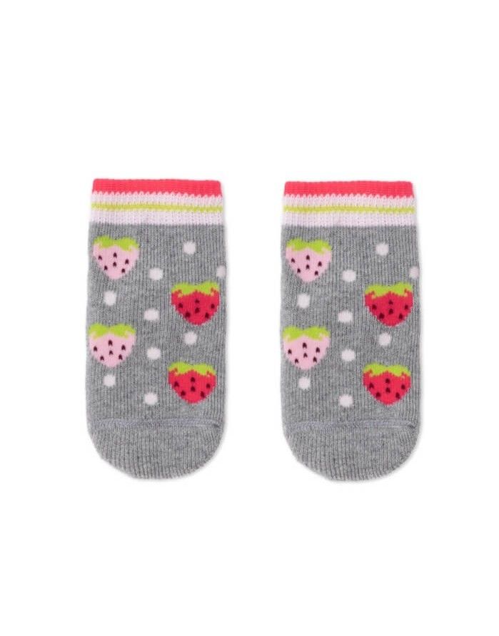 Children's socks "Strawberries Grey"
