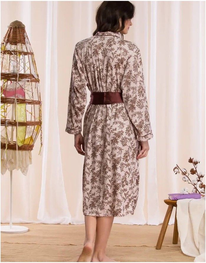 Bathrobe "Brown Flowers"