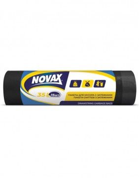 Пакет для мусора c затяжками NOVAX 35л, x 15шт.