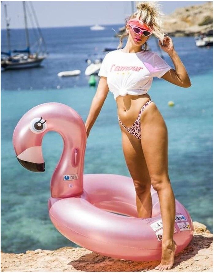 Inflatable drink holder "Neon Flamingo"