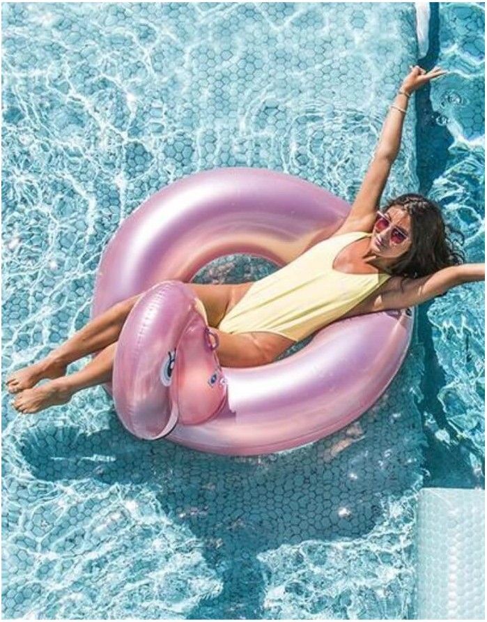 Inflatable drink holder "Neon Flamingo"