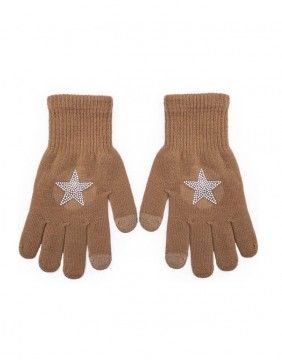 Gloves "Crystal Star in Beige"
