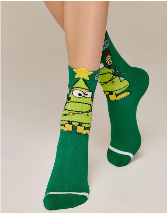 Women's socks "Happy Christmas Tree"